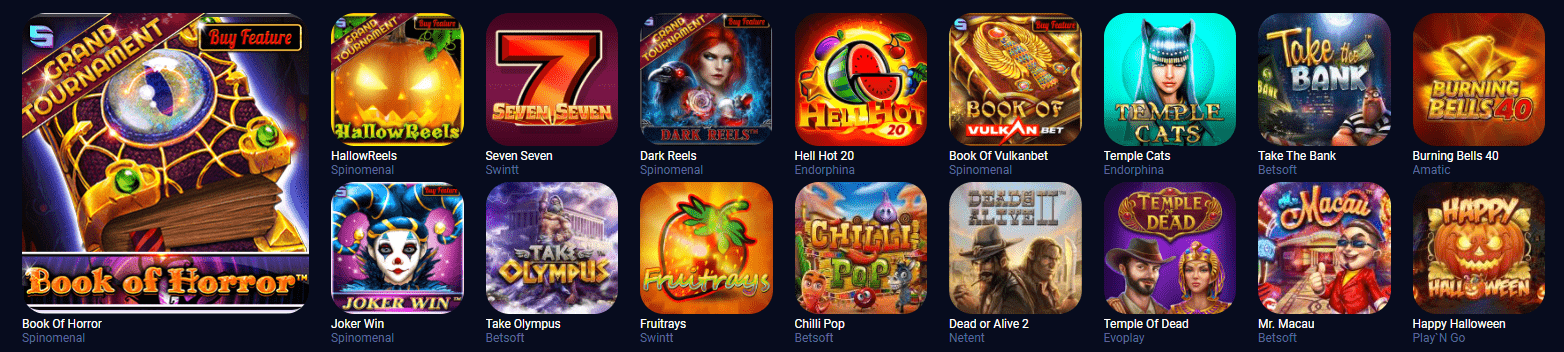 VulkanBet kasyno gry